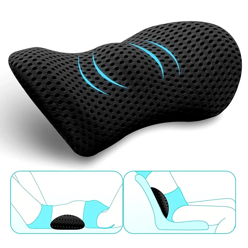 1Pcs Comfort Lumbar Support Pillow - Memory Foam Back Pillow -  Detachable & Washable - for Office Chair, Couch, Bed, and Car