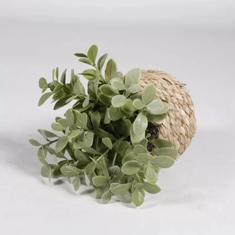 1pcs Woven Small Artificial Green Plants Eucalyptus Grass Potted Plants Grass Mound PE Material Home Office Creative Decoration