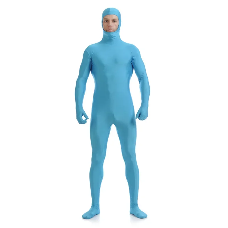 Zentai novo adulto terno de corpo inteiro para o dia das bruxas homens segunda pele compressão apertada náilon elastano bodysuit trajes cosplay