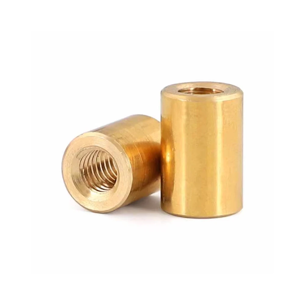 Brass Long Extension Coupling Nuts 3/8-16 UNC 3/8-24 UNF Thread Round Connecting Joint Sleeve Fastener Nuts