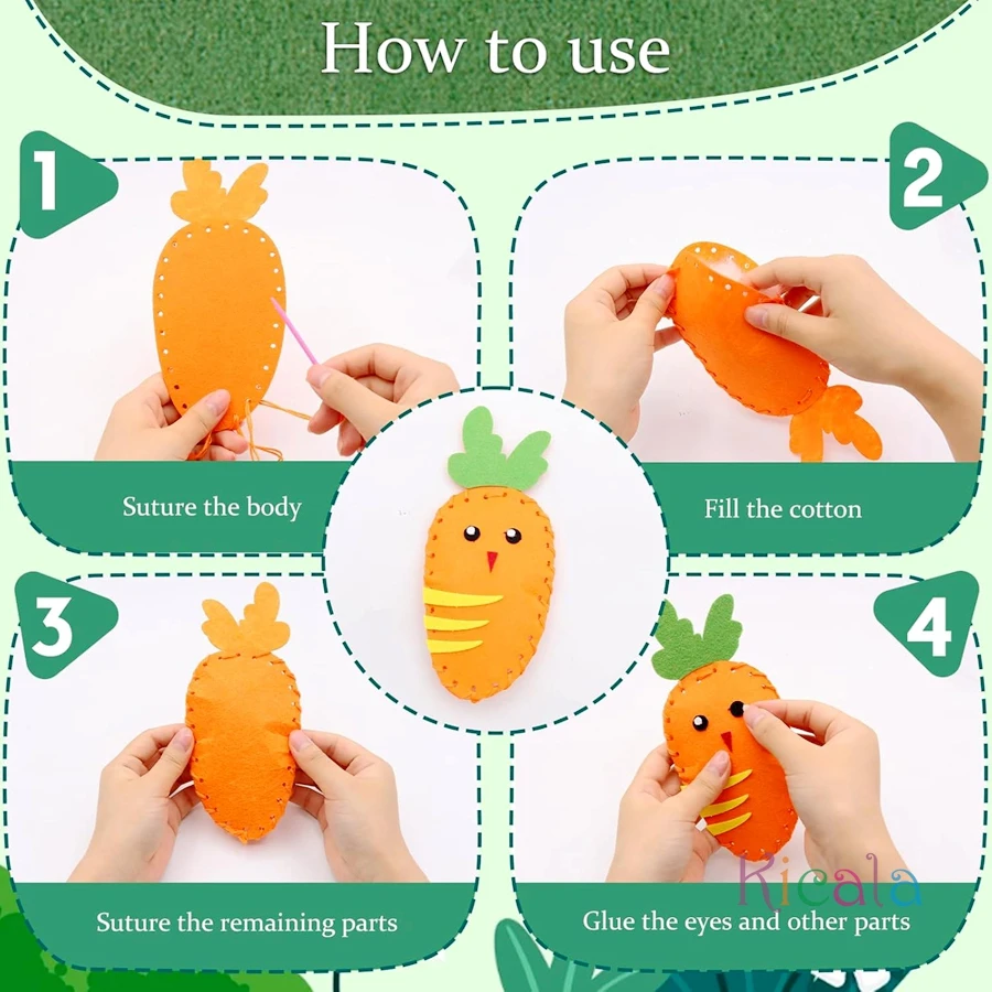 DIY الحيوان ورأى مجموعة الخياطة للفتيات 6 قطعة المهارات الحركية الدقيقة تعلم خياطة محشوة دمية على شكل حيوان قلادة عيد ميلاد هدية الكريسماس