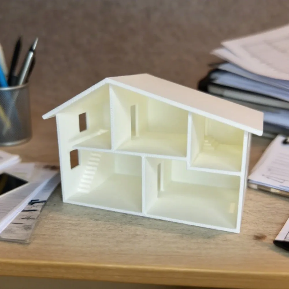 1pc Nordic Minimalist Miniature House Statue Multi-Room Model Modern Home & Office Decor Ornament for Interior Design Display