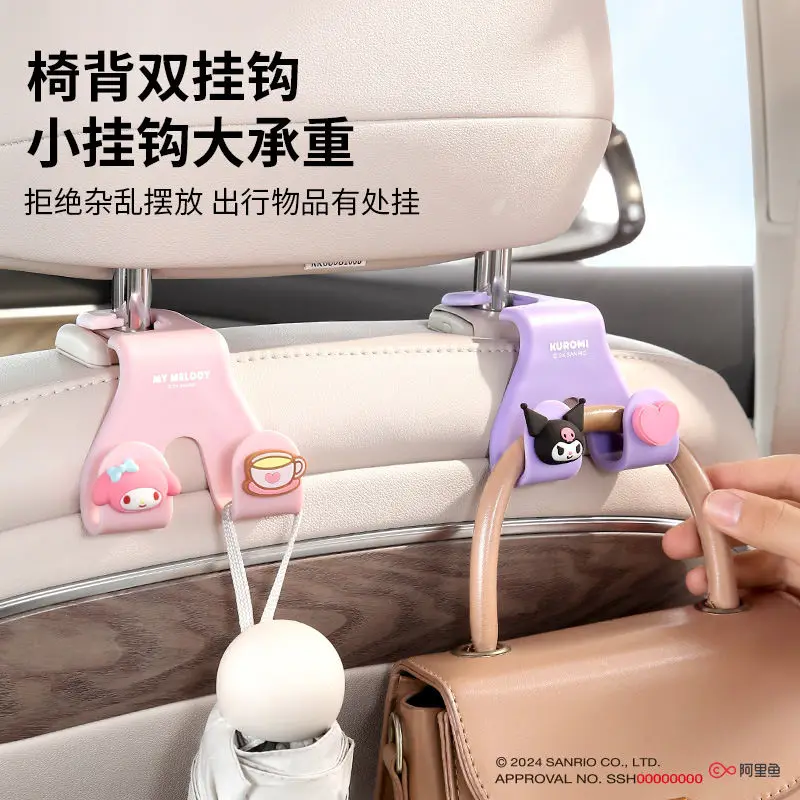 

Sanrio Anime Character Kuromi Cinnamoroll My Melody Hello Kitty Car Multifunctional Seat Back Hook Cute Car Decoration Supplies