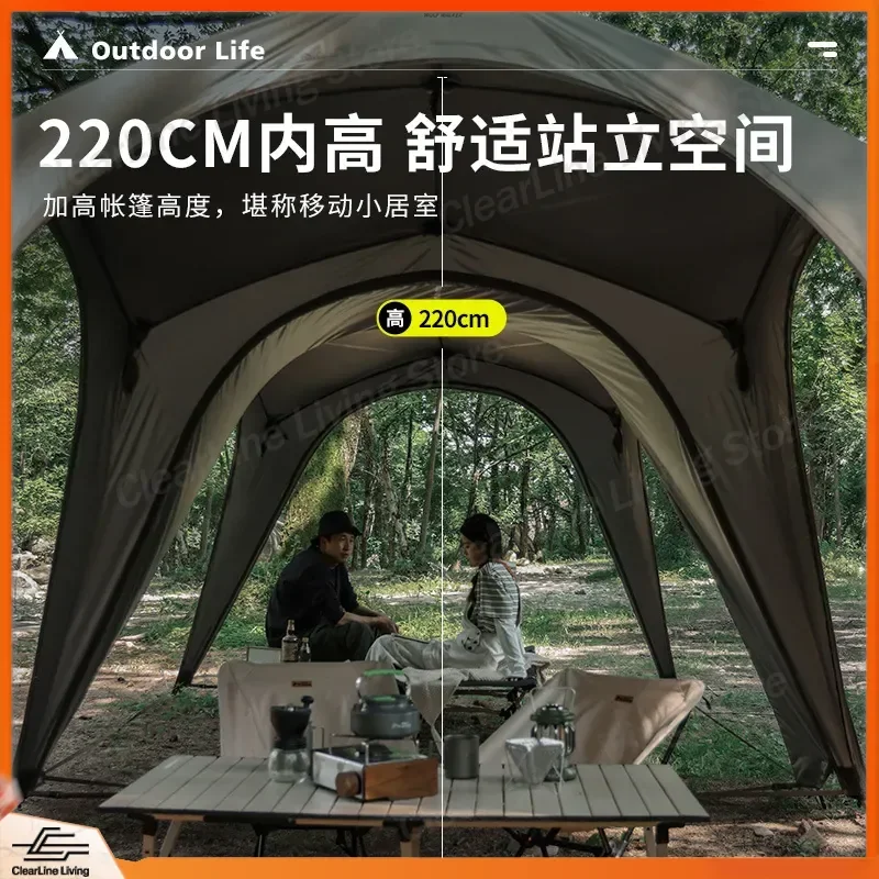 Wolfwalker Automatic Dome Canopy Quick Open Camping Tent Outdoor Vinyl Awning Sun Protection UV Resistant Portable Shade