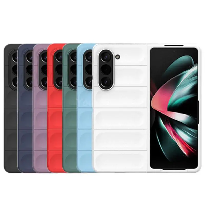 For Samsung Galaxy Z Fold 5 Case Silicone PC Capa Samsung Z Fold Flip 5 4 3 Case Protector Phone Anti-drop Case Z Fold 5 Cover