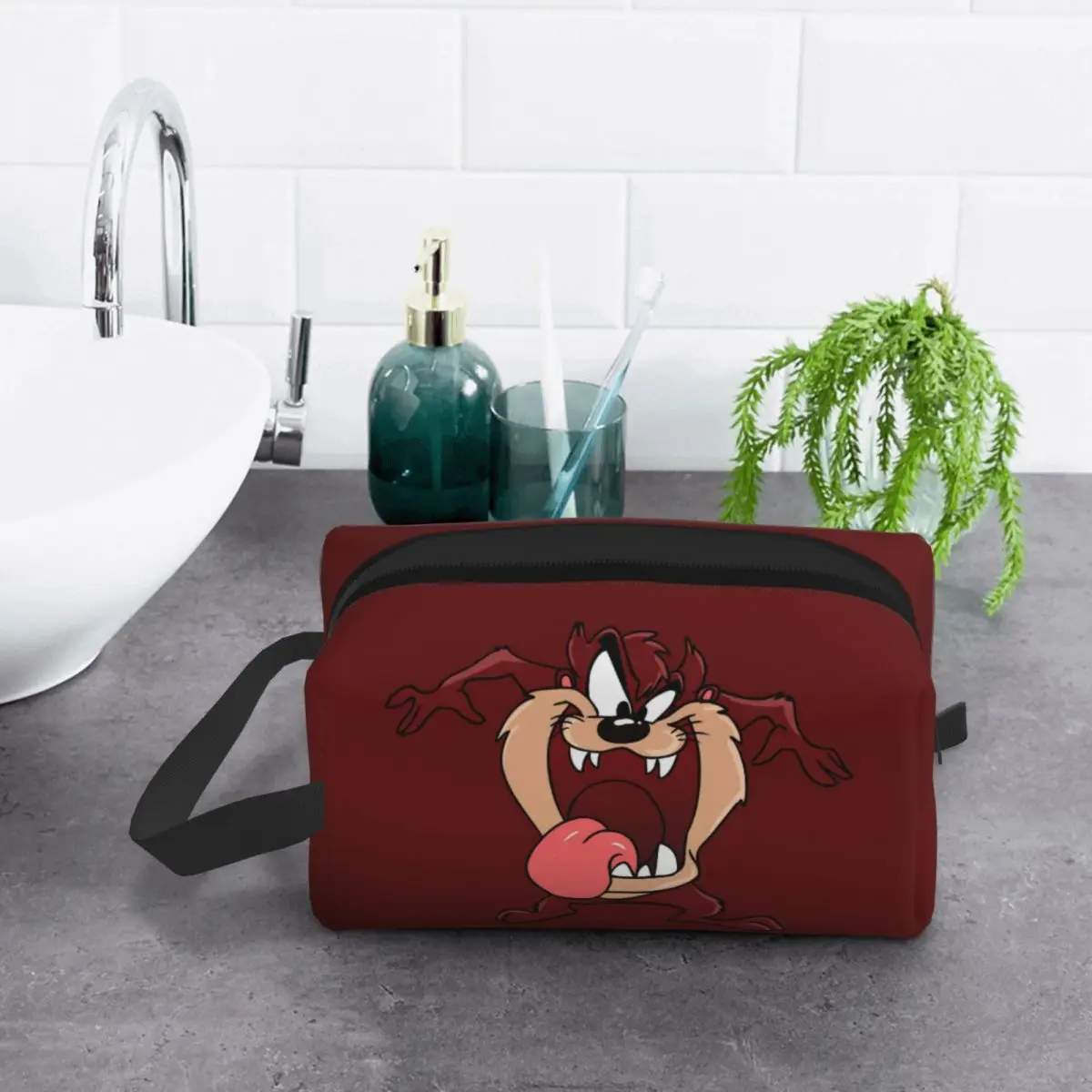 Custom Tasmanian Devil Travel Cosmetic Bag Women Taz Cartoon Anime Toiletry Makeup Organizer Ladies Beauty Storage Dopp Kit