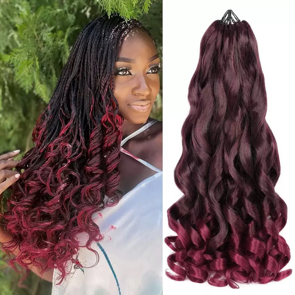 French Curl Loose Wavy Braiding Hair 12/16 Inch
