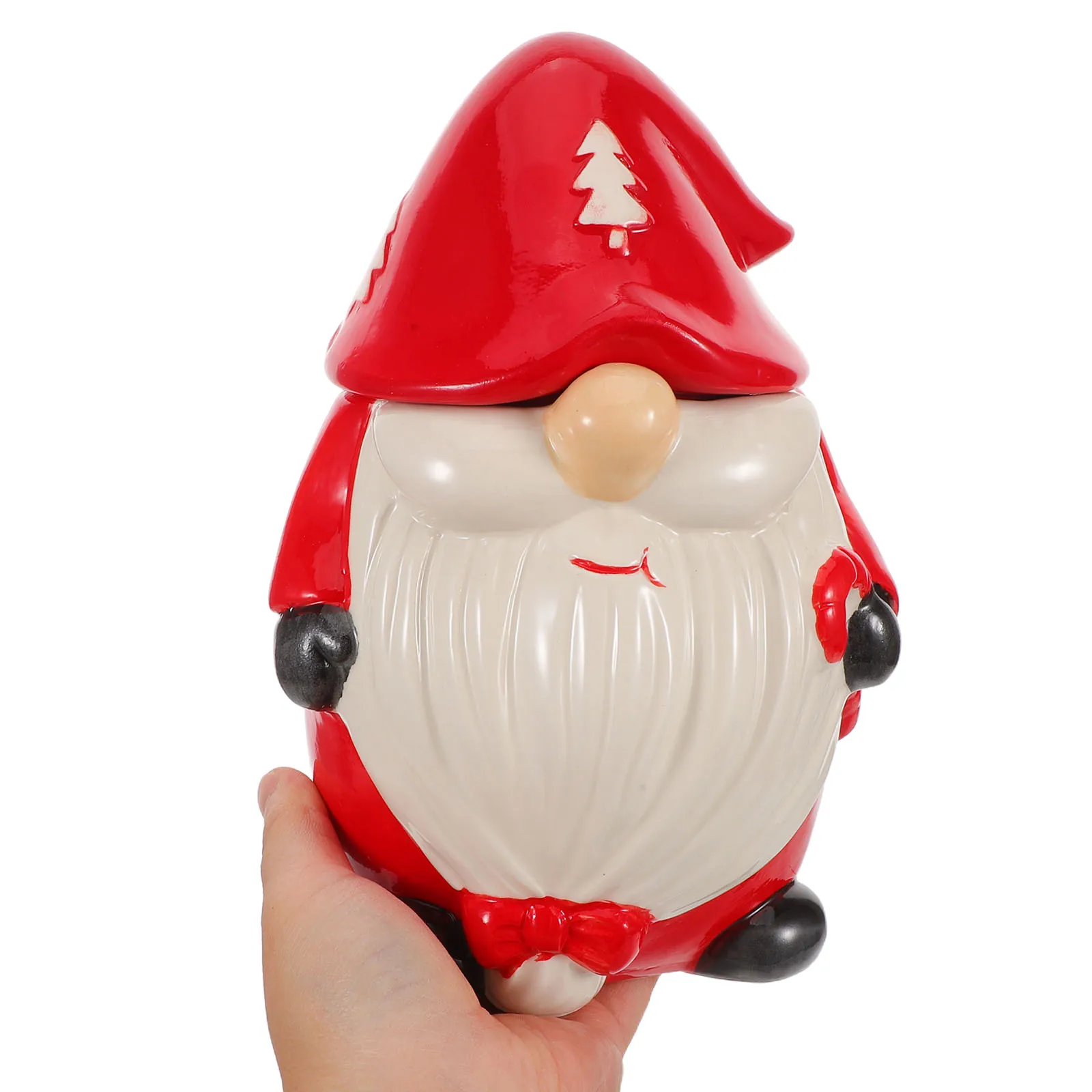 

Christmas Cookie Jar Cute Ceramic Candy Box Small Decorative Lid Holiday Snacks Cookies Storage Jar Candy Jars.