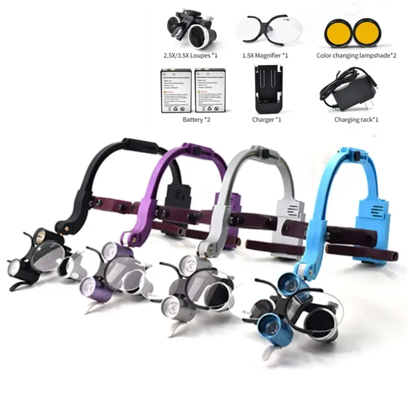 Best Seller First 2.5X 3.5X Medical Head Light Lamp Loupes Dentisit Surgical Headlight Lab Equipment Spotlight/Bright/Clear
