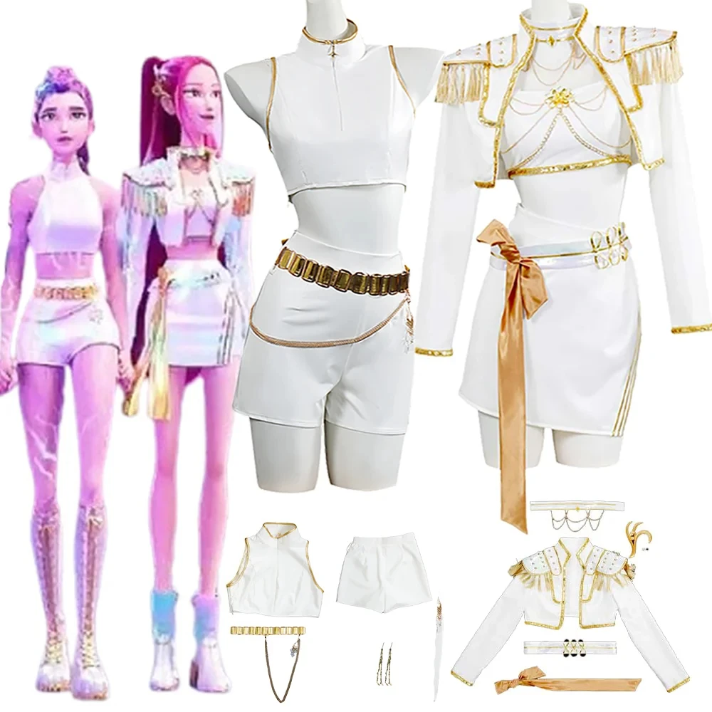 

Kpop Demon Hunter Huntrix Girl Group Cosplay Costumes Set Rumi Mira Uniform For Children teenagers Korea Idol Halloween Party