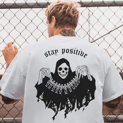 Gothic Harajuku Biker Skull Graphic Tshirts Men Fashion Trend Short Sleev Tops Dark Punk Skulls Retro T Shirt Oversized Tee