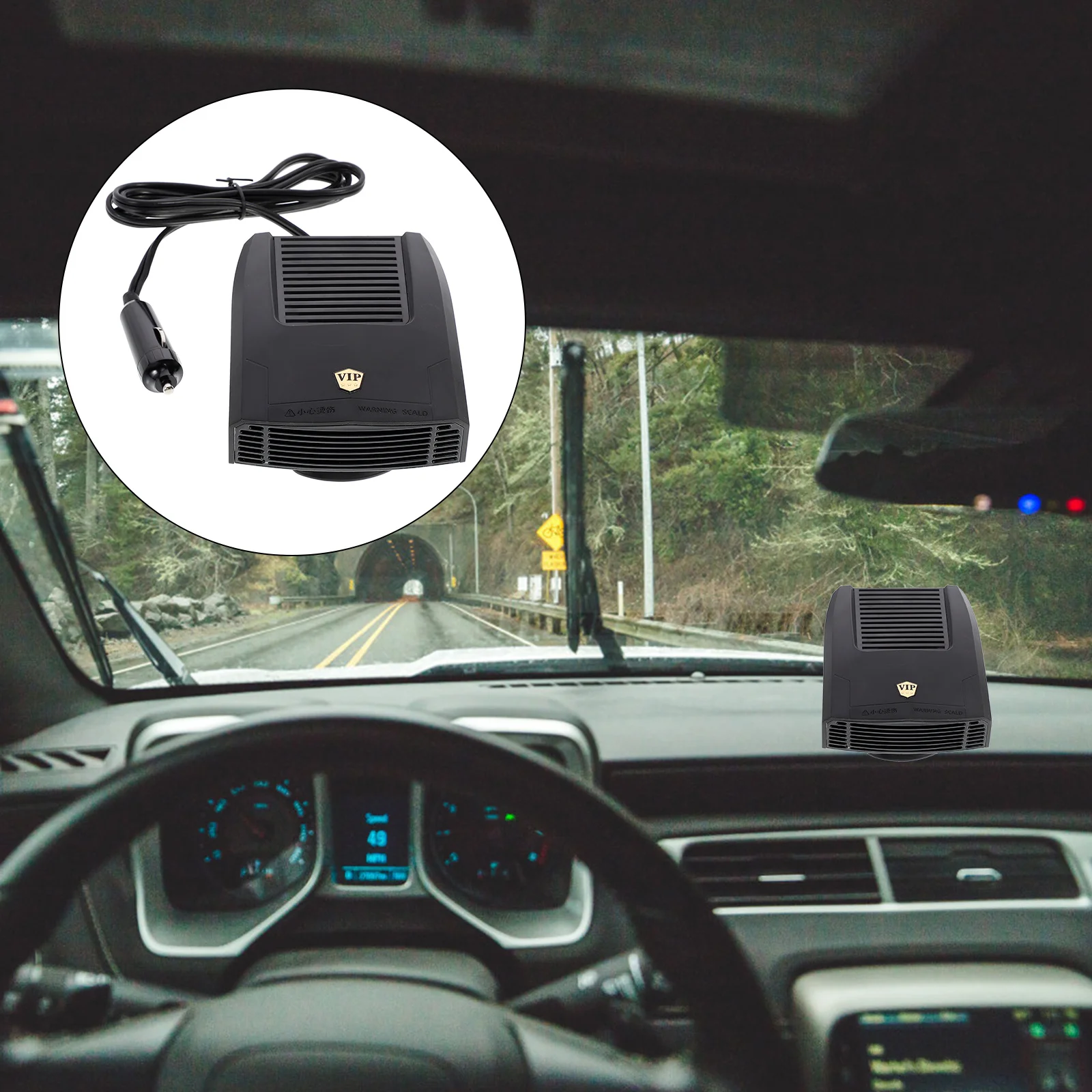 

1 Set Compact Car Defogger Vehicle Heating Machine Lightweight Portable Auto Heater For Windshield Frost Removal Strong Wind