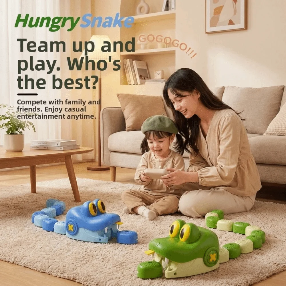 Electric Gluttonous Snake Car Toy Magnetic Rechargeable Remote Control Car Interactive 2 Players Magnetic RC Car Boys Toy