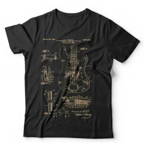 Precision Bass Guitar Patent Schematic Tshirt Unisex & Kids - Music, Electric