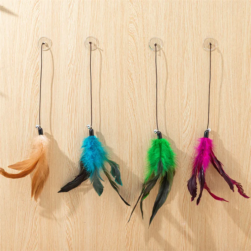 Cat Toy Set Cat Toys Interactive Hanging Feather Toys for Cats Training Tease Sucker Stick Interactive Cats Toy Set Pet Supplies