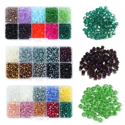 1 Box Czech Crystal Bicone Beads Kit For Making Jewelry Material DIY Bracelet Earrings Metal Color Loose Spacer Beads Wholesale