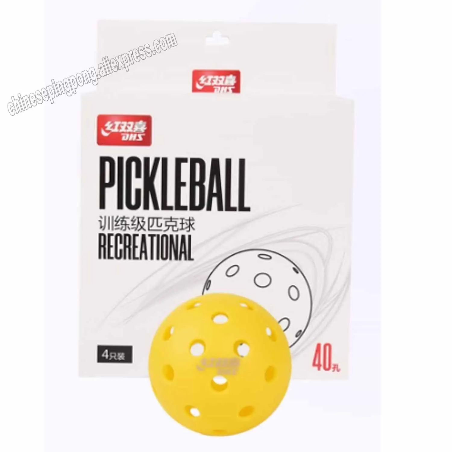 

DHS Indoor Pickleball Balls 40 отверстий Красочные и прочные Pickleball 72 мм Тренировочный мяч Практика Развлечения Pickleball