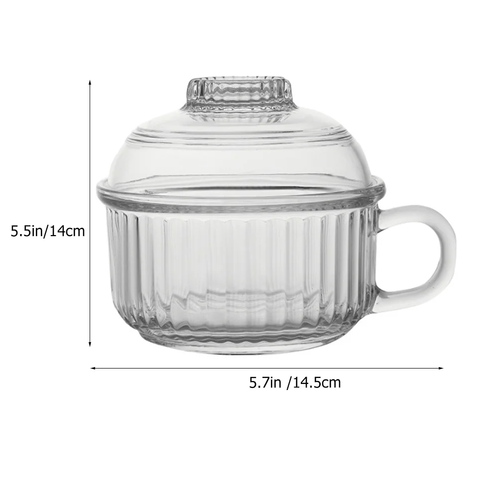 كوب حبوب من الزجاج المقسى وعاء حلوى مع غطاء واضح وعاء زجاجي للإفطار عرض قهوة الحليب أدوات المائدة المنزلية كوب حبوب