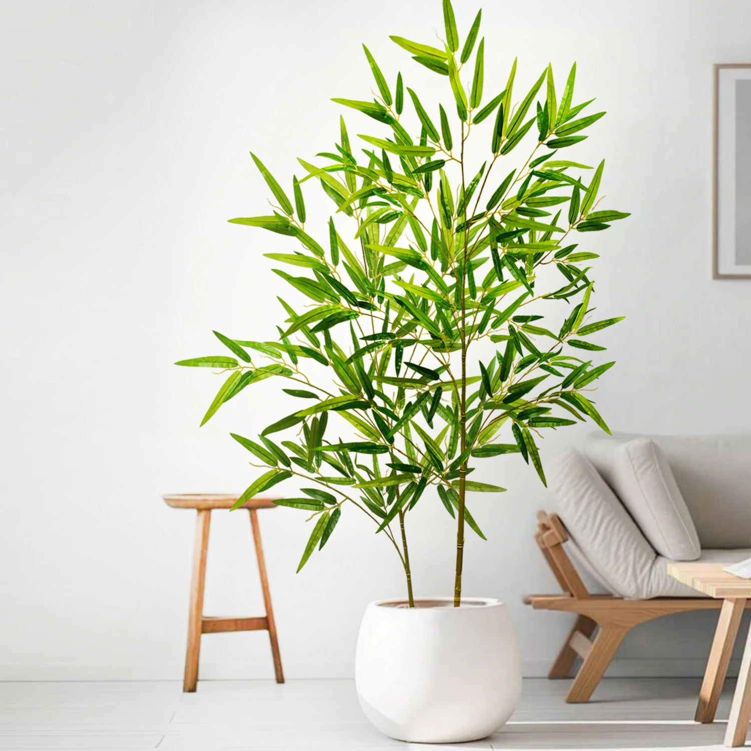 100-240cm/94.4in Artificial Bamboo and Monstera Plants, Fake Palm Trees, Tall Green Plants, Suitable for Home, Garden view 6
