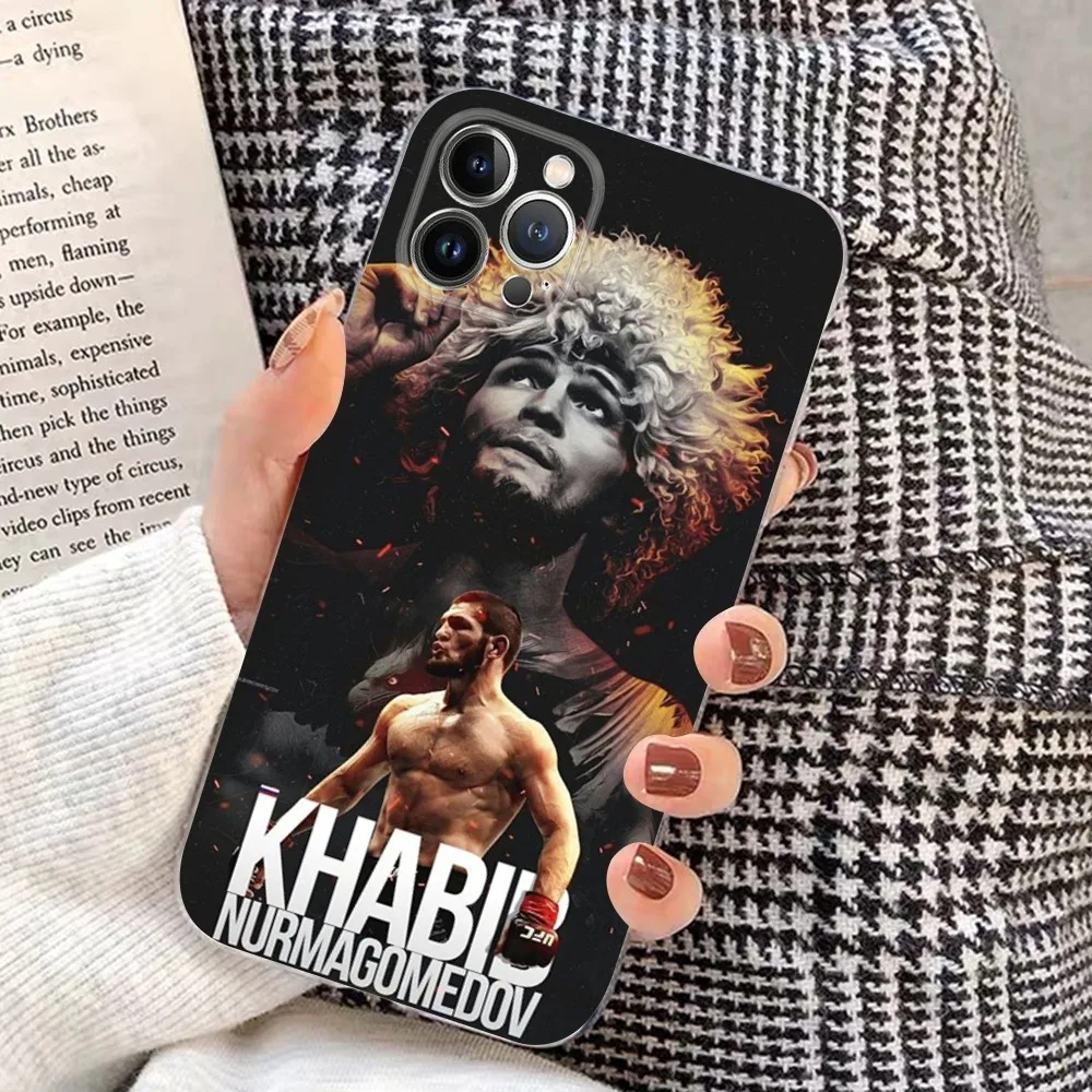 UFC Khabib Cool Nurmagomedov Phone Case For iPhone 16 15 14 13 12 Mini 11 Pro XS Max X XR SE 6 7 8 Plus Soft Silicone Cover