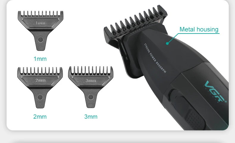VGR haarschneidemaschine harrschneidemaschine haarschneidemaschine männer Haarschneider Professioneller Haarschneidemaschine Kabellos Haarschneider 9000 U/min Haarschnitt Barbier Metall Trimmer für Männer V-906 – Detail 3