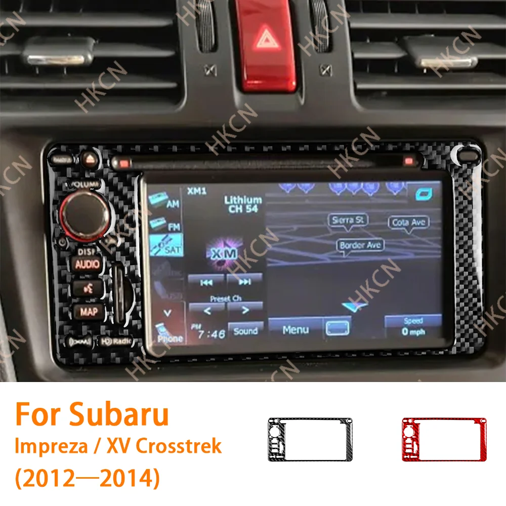 

Carbon Fiber Console Navigation Panel Car Interior Accessories Cover Sticker For Subaru Impreza 2012—2016 XV Crosstrek 2013—2017