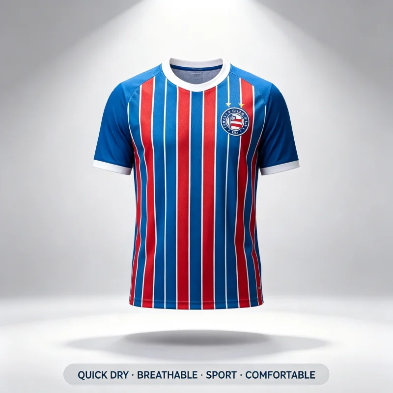 26-27 Neues Bahia 3D-Druck-Fußballtrikot für Herren, Sport-Outdoor-T-Shirt, atmungsaktiv, schnelltrocknend, Streetwear-Kleidung, Eltern-Kind-Set – Detail 2
