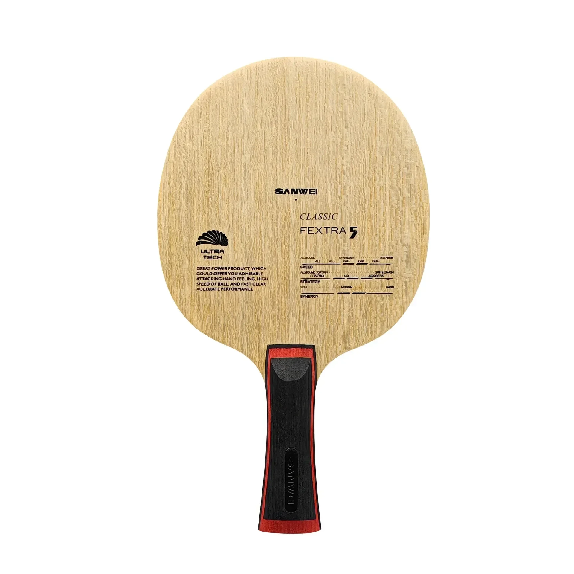 SANWEI FEXTRA 5 hoja de tenis de mesa 5 capas tilo alta velocidad golpeando todo tipo Ultra Tech nueva raqueta de Ping Pong bate para principiantes