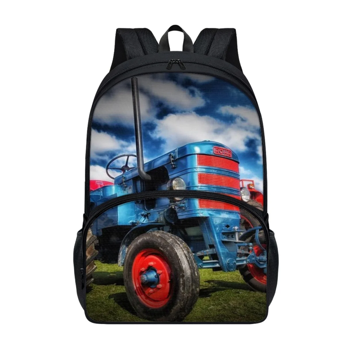 

FORUDESIGNS Tractor Graphic Printed School Backpacks Student Class Useful Bagpacks Easy Organize Store Bookbags Teenagers