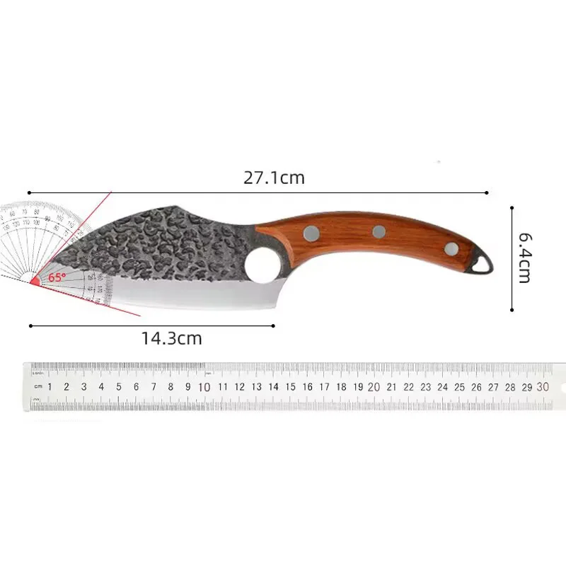 Chef's Knife Forged 5CR15mov Stainless Steel Outdoor Hunting Butcher's Knife Meat Fish Fruit Vegetable Boning Knife Meat Cleaver