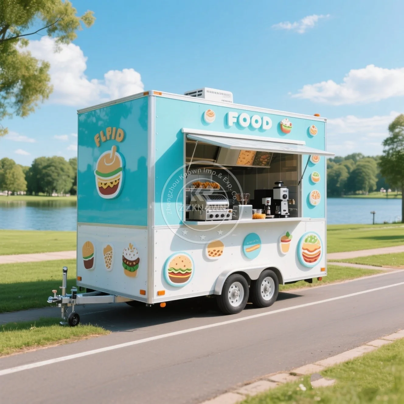 Food Trailer Truck Ice Cream Coffee Snack Food Trailer Kitchen Catering Van Food Truck Full Equipment Food Trailer