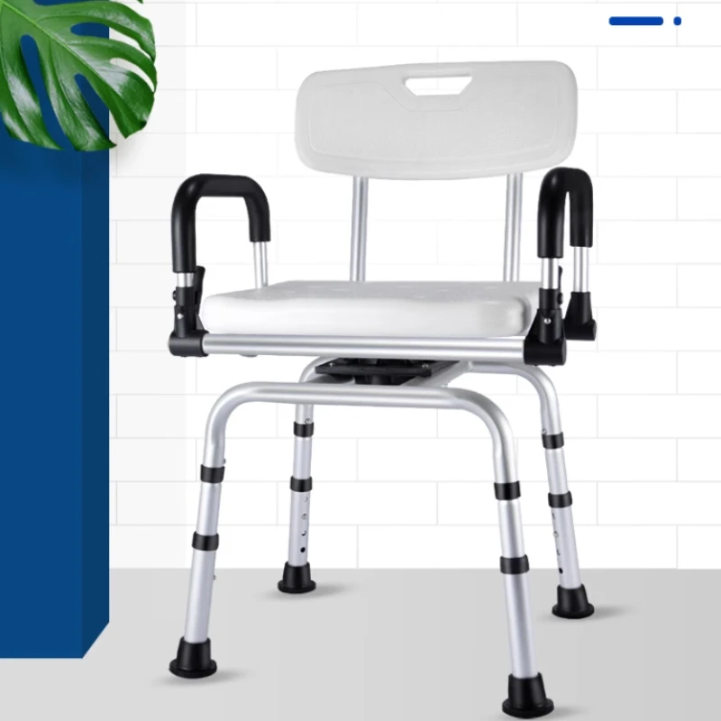 Rotatable Elderly Bathroom Shower Chair Foldable Stroke Hemiplegia Toilet Shower Stool Bathroom Furniture Non Slip Shower Bench