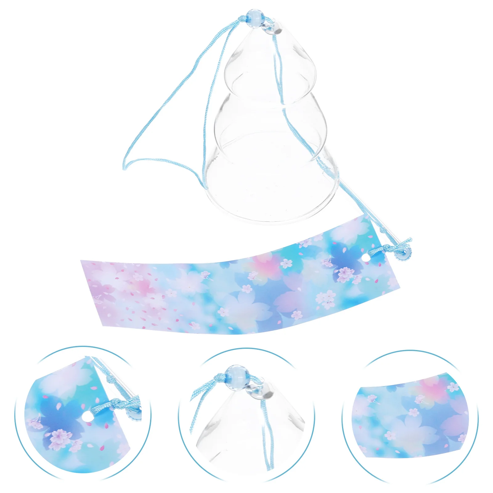 

2Pcs Glass Wind Chimes Exquisite Handmade Pendant for Home Decor Garden Porch Ceiling Hanging Wind Bell Christmas Gift Idea