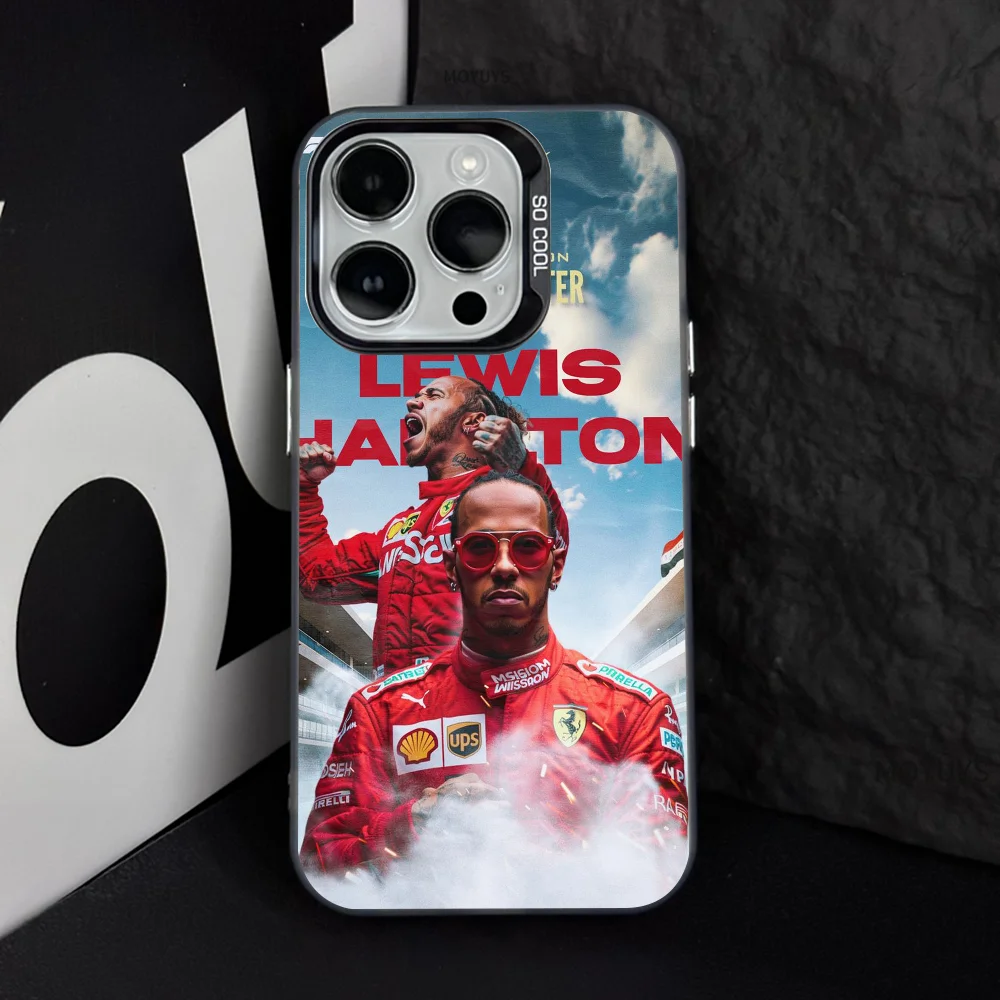 Lewis Hamilton At Ferrari Phone Case Phone Case IMD Color Silver Shell For IPhone 16 15 14 13 12 11 Pro Max Plus