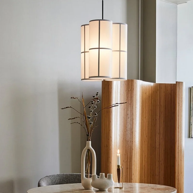 Lampu gantung kain desain makan gaya Zen ruang teh m2 kamar tidur ruang tamu retro Jepang