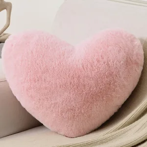 Falsches Kaninchenhaut dekoratives Kissen, süßes Kissen, Plüschkissen, geformtes Herz, Valentinstagsgeschenke, 12 5 Hauptverkaufskissen von - №1