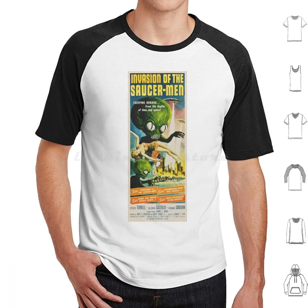 Invasion Of The Saucer Men Retro Sci Fi Vintage Movie T Shirt Cotton Men Women DIY Print Antique Vintage Retro Old Advertising
