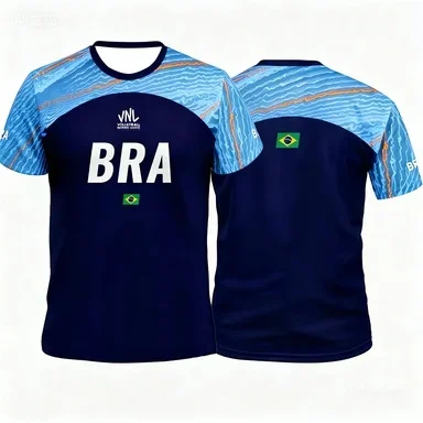 2026 Brazil National Team Volleyball Uniform, Short-Sleeved Commemorative Sports Shirt