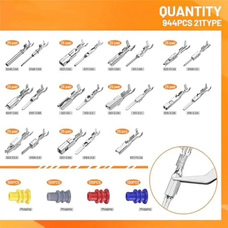 Wire Connector Terminal Wire Pin Connector Kit Car Electrical Wire Connectors Terminal Pins Terminal Pin Removal Tool Kit-N31R