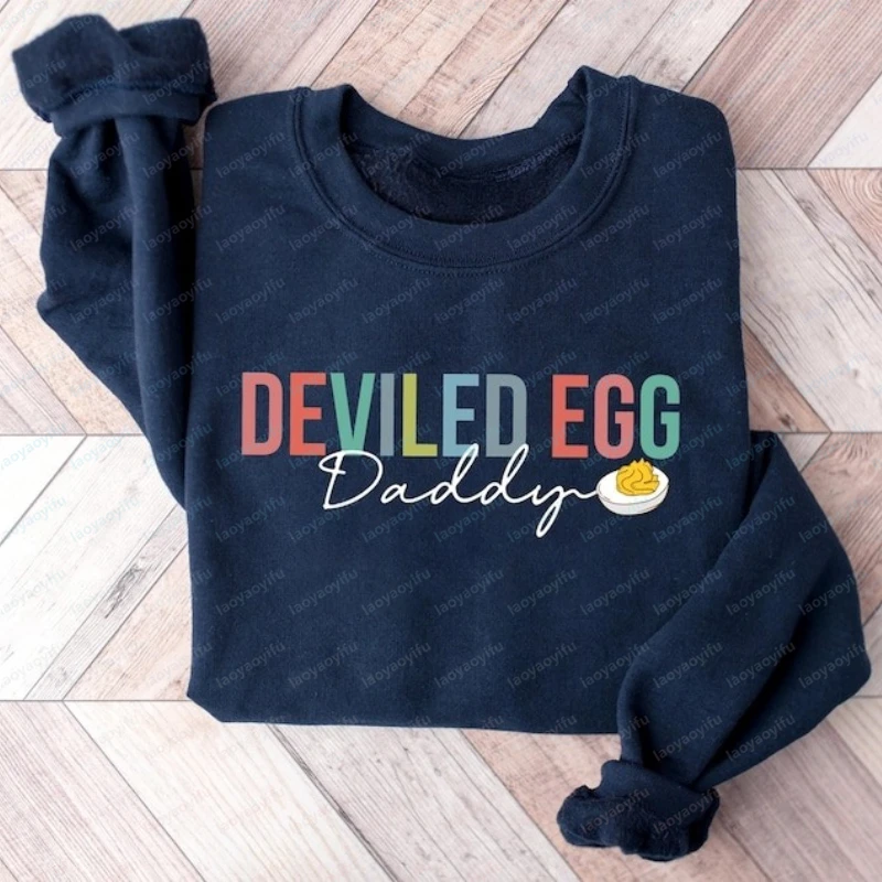 Deviled Egg Daddy Shirt Funny Easter Dad Food Father's Day Gift for Cook Sweatshirt Winter Clothes Women Kawaii Clothes Hoody
