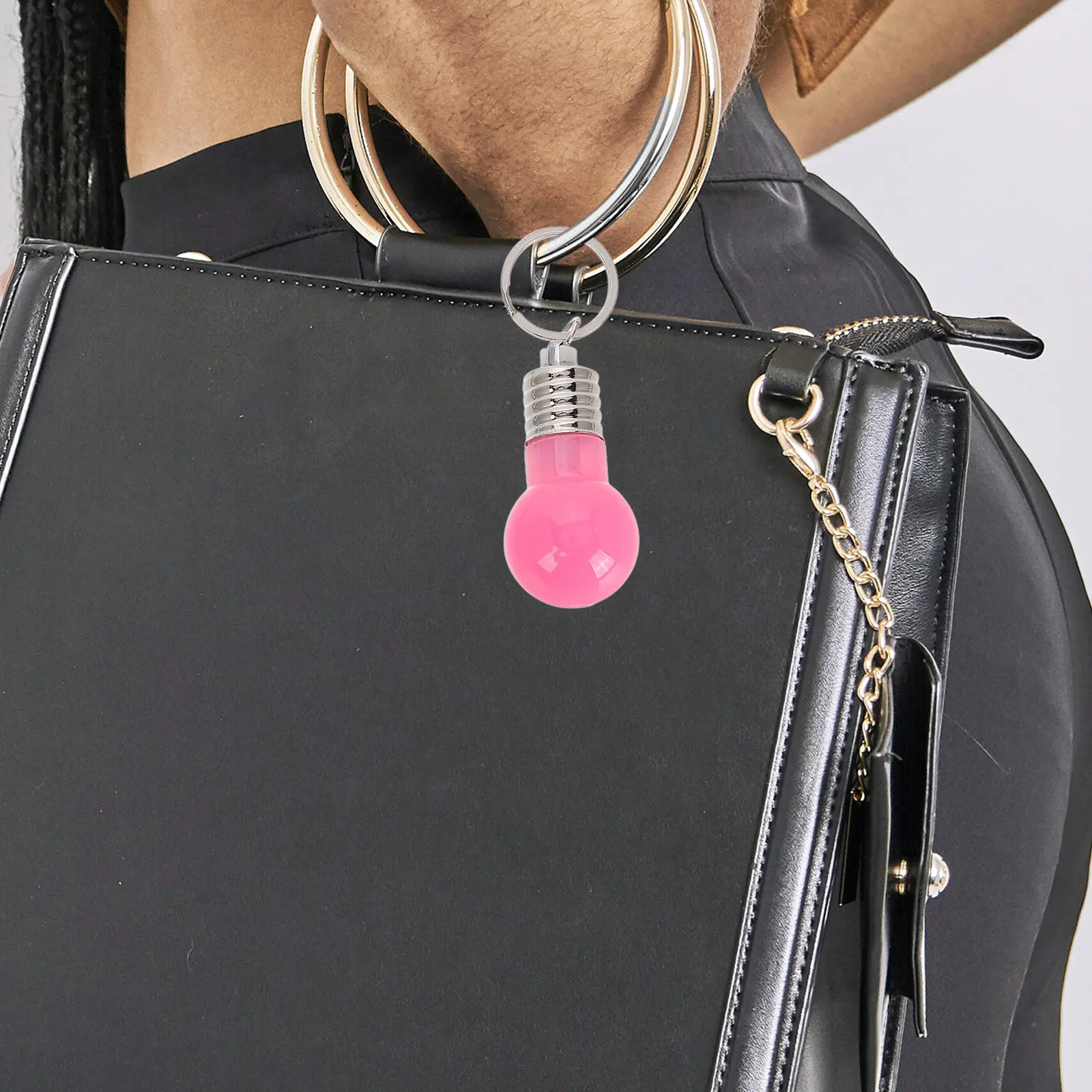 21Pcs Cute LED Lightbulb Keychain Mini Lamp Torch Keyring for Handbag Shoulder Bag Keychain Ornament Gift Luminous Sound Design