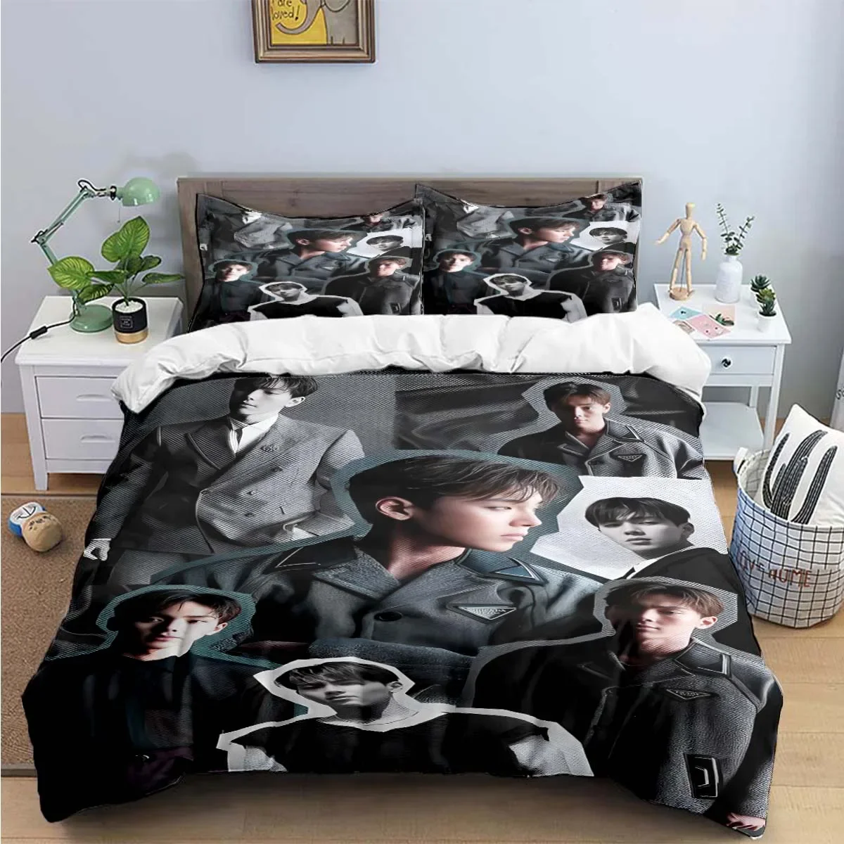 Hot Fashion K-POP Singer M-MONSTAS X Bedding Sets Exquisite Bed Supplies Set Duvet Cover Bed Comforter Set Bedding Set Kids Gift