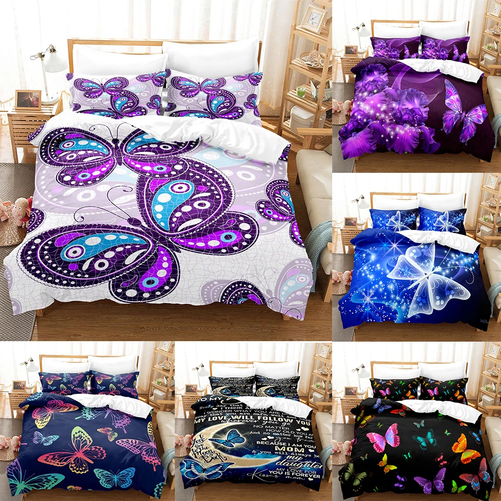 

3D Printed Duvet Cover Set Butterfly Insect Queen King Twin Full Single Double Size Bedding Set Quilt Cover Home Textiles