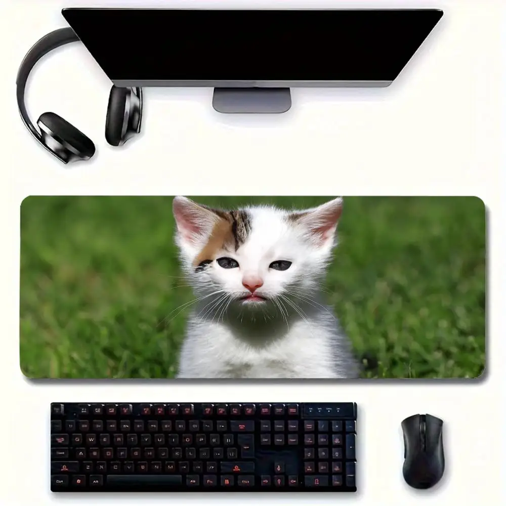 Simpatico tappetino per Mouse per gatti tappetino per mouse grande per home office tappetino da scrivania in pelle impermeabile per giocatori tappetino per mouse per Computer tappetino per tastiera scrivania