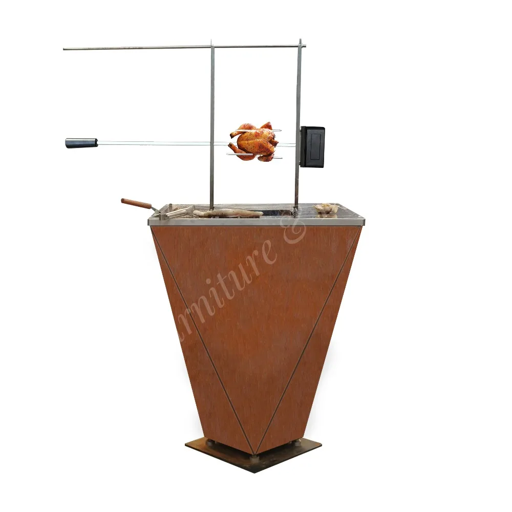 Corten Stainless Steel square Bbq Grills  Corten Stainless Steel Fire Pit Barbecue Grill Bbq