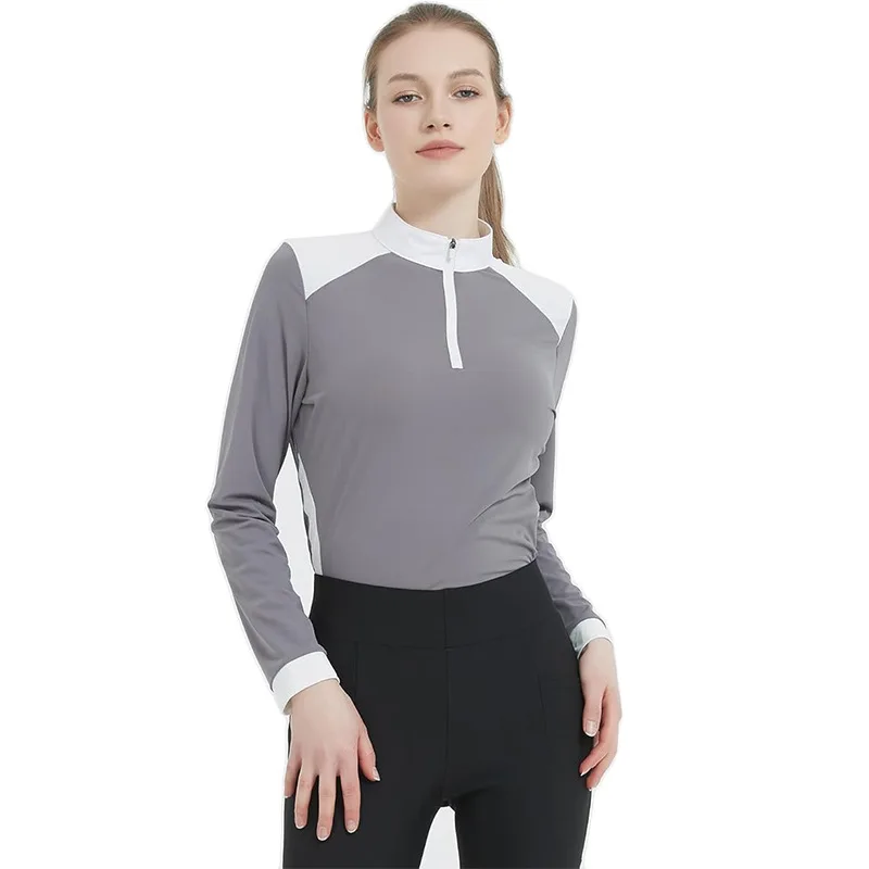 Neue Reitsport T-shirt Polo-Shirt Professionelle Reiten Langarm Weibliche Ritter Kleidung Reitsport Hindernis Wettbewerb Kleid