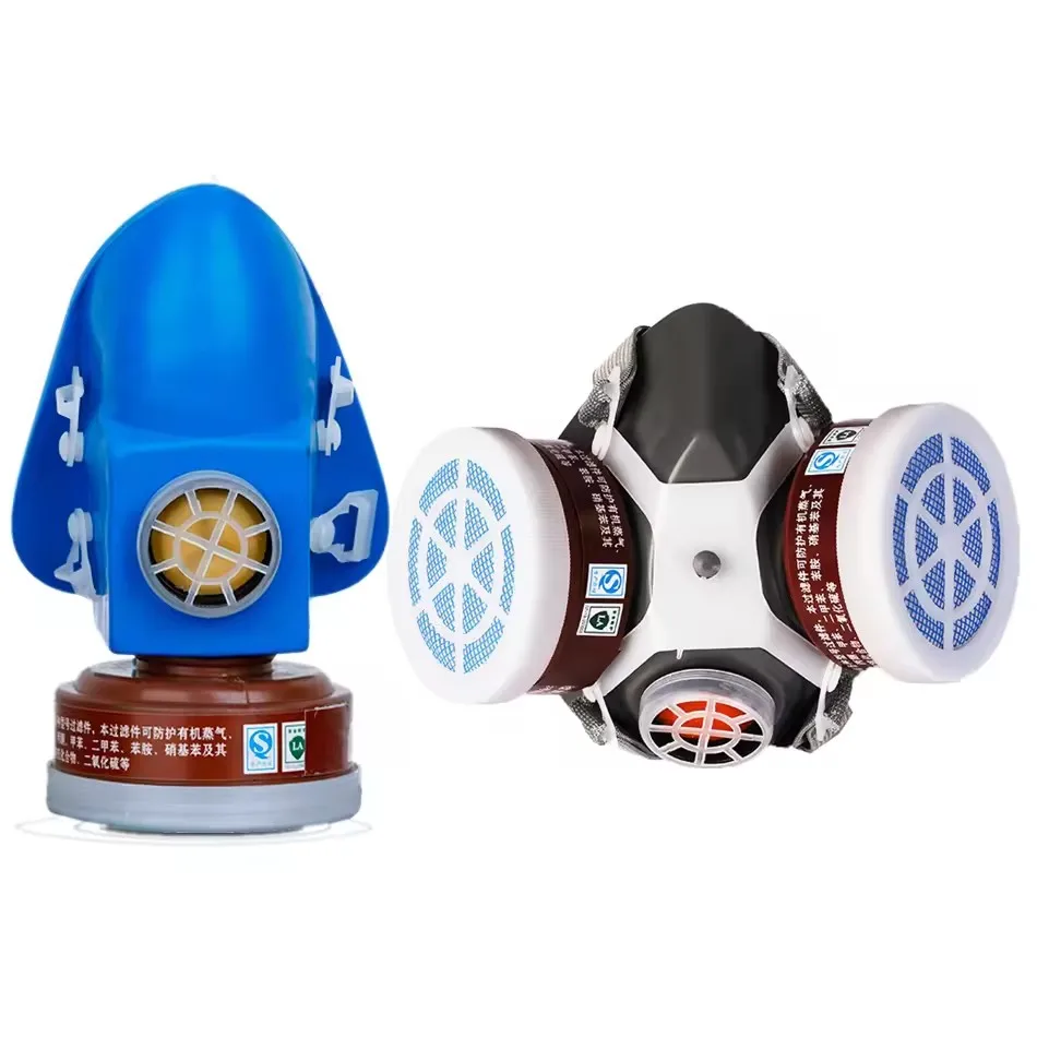 

Половина лица, противогаз, респиратор с одним двойным фильтром для окраски, распыления, картридж для химической защиты от газа, резиновая маска