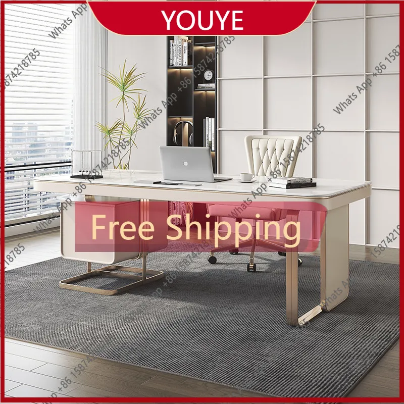 Gh Desk: Light Luxury, Modern Simple Style, High-end Slate Desk, Chair, Computer Desk, Designer, Study, Writing Desk