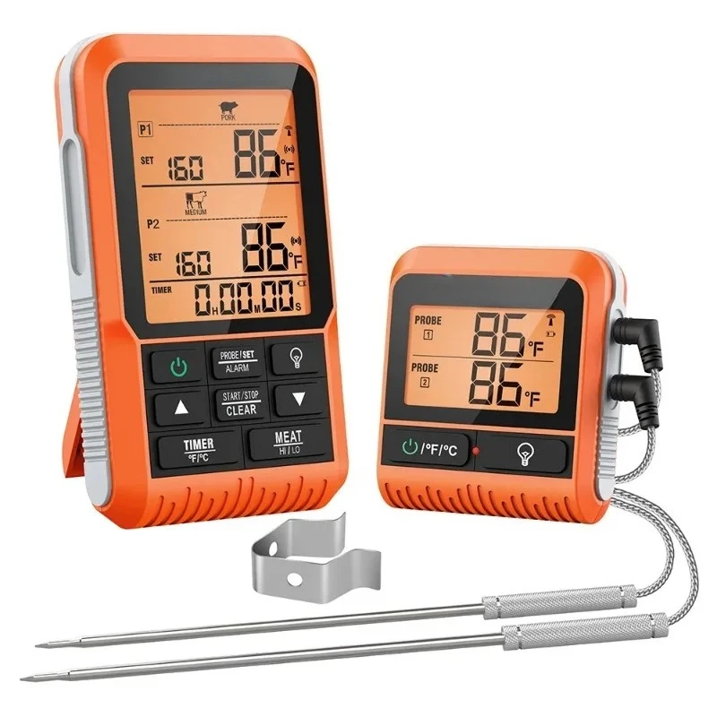 TP826B Backlight 2 Meat Probes 150M Wireless Remote Range Barbecue Oven Digital Thermometer for Kitchen Meat Cooking