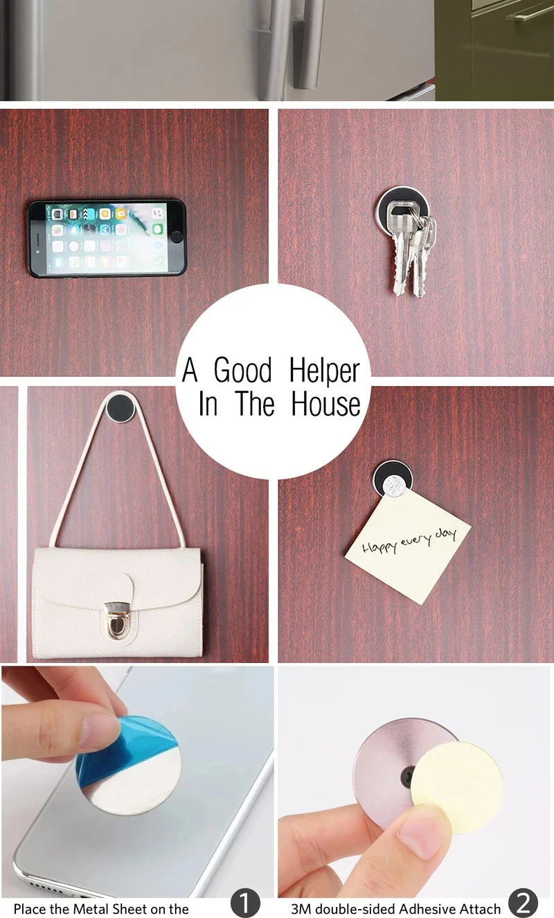 1/2 Stück Magnetische Handyhalterung fürs Auto Universelle Magnetische Halterung zum Aufkleben auf Armaturenbrett oder Wand für iPhone, Samsung, Xiaomi – Detail 12